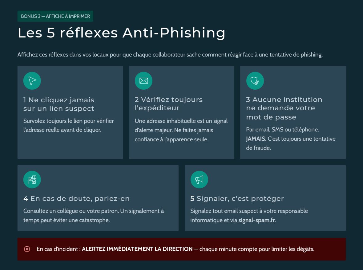 bonus formation phishing entreprise affiche